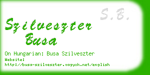 szilveszter busa business card